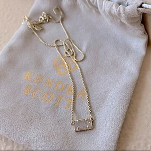 NWOT Kendra Scott Pattie Brushed Gold Iridescent Drusy Pendant
